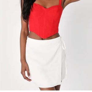 New with tags Lulus white linen wrap skirt